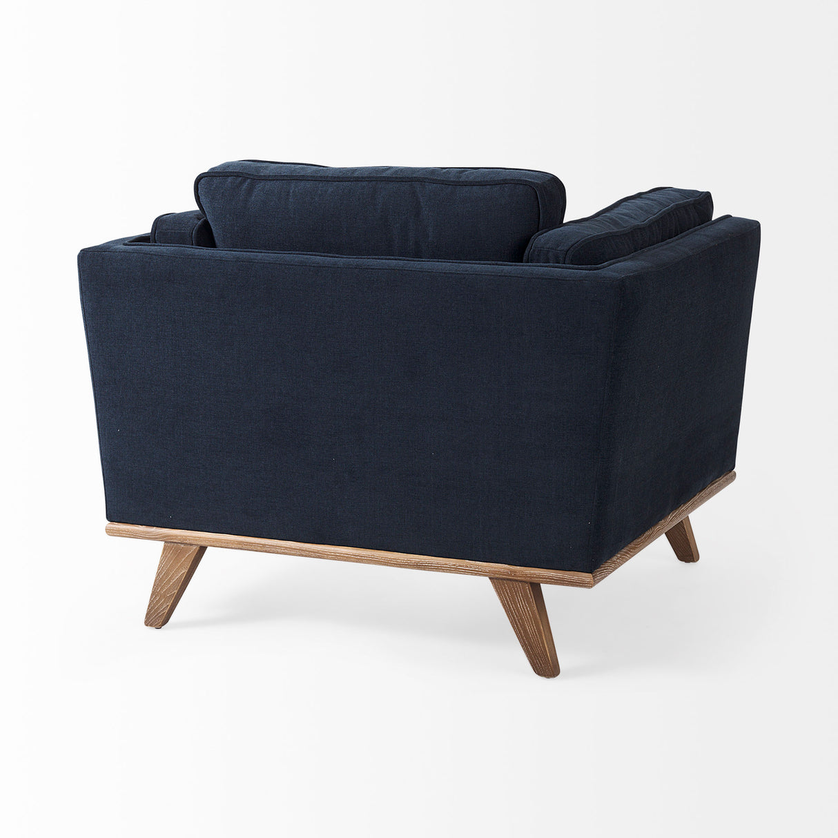 Brooks 41.7L x 34.8W x 33.5H Navy Blue Fabric Chair W/ Medium Brown Wooden Legs from Mercana - Luna Furniture