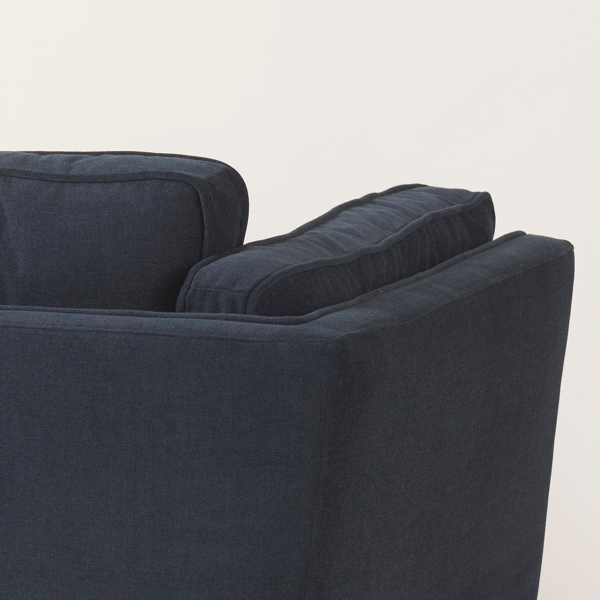 Brooks 41.7L x 34.8W x 33.5H Navy Blue Fabric Chair W/ Medium Brown Wooden Legs from Mercana - Luna Furniture