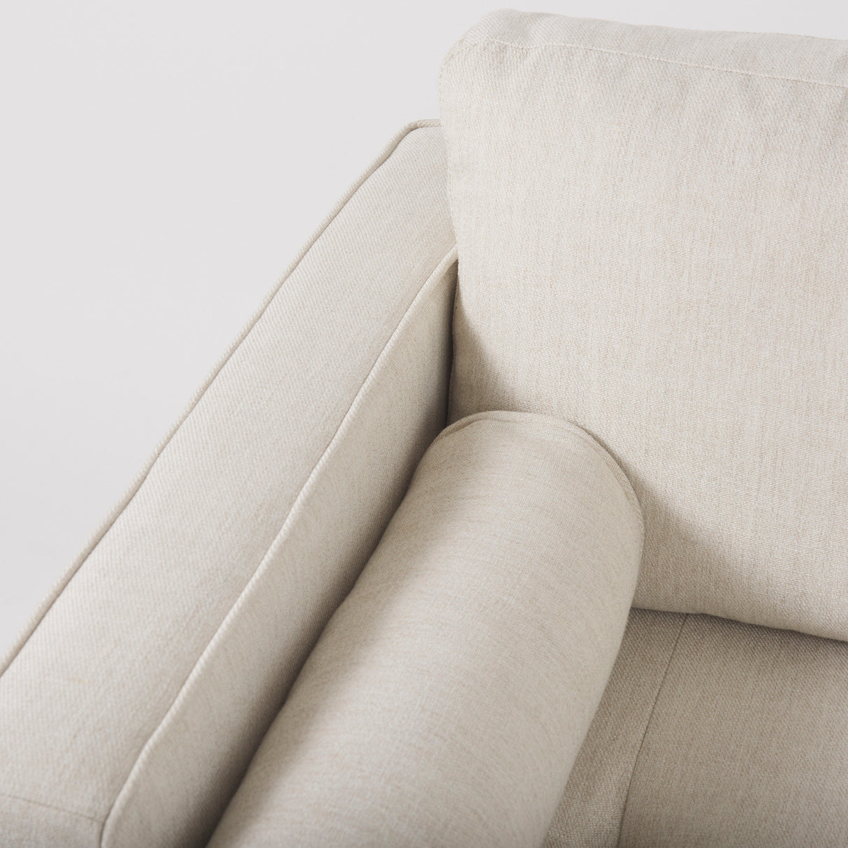 Loretta 40.7L x 36.2W x 33.9H Cream Fabric Chair W/ Two Bolster Cushions from Mercana - Luna Furniture
