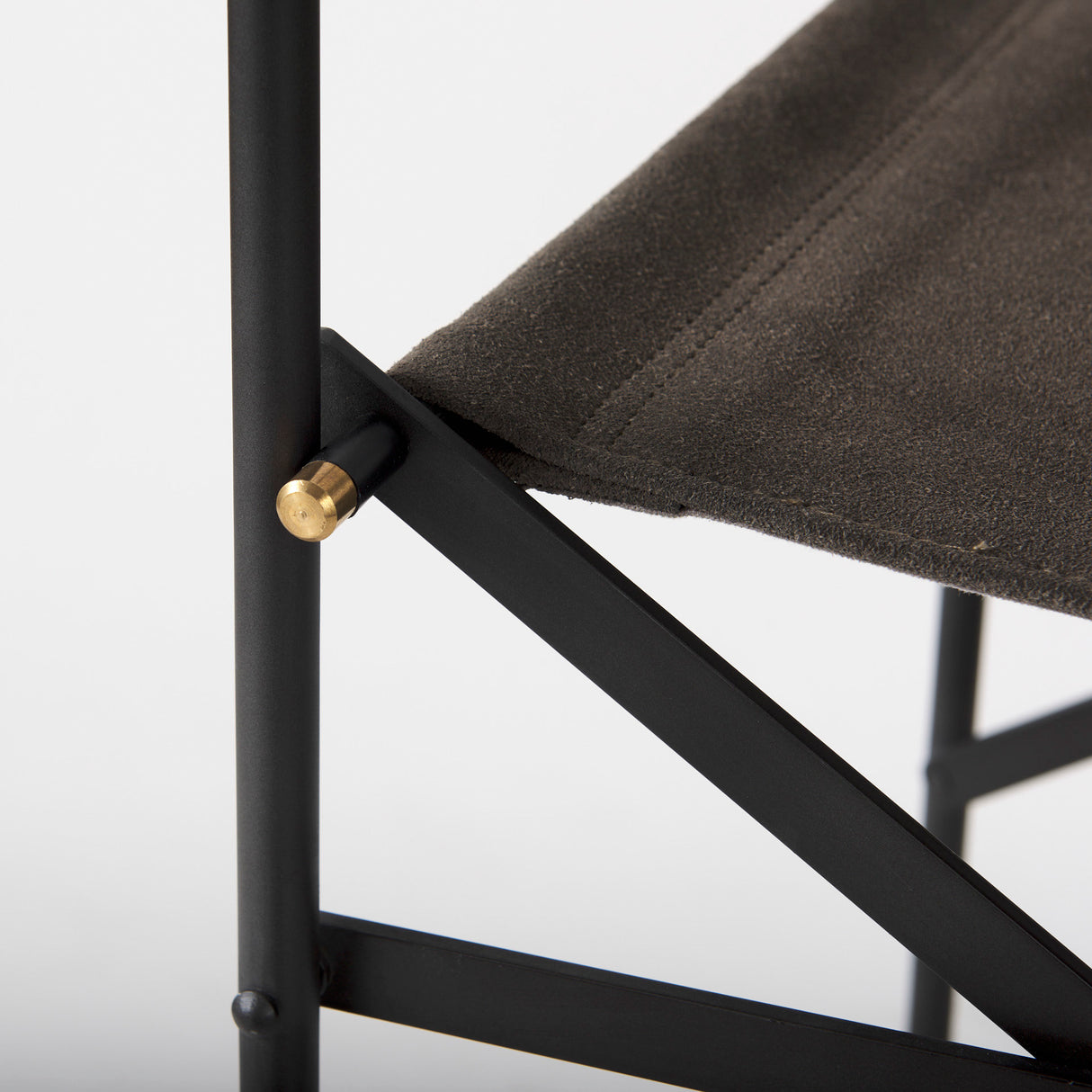 Direttore 19.3L x 19.3W x 40.2H Brown/Gray Suede W/ Metal Frame Counter Stool from Mercana - Luna Furniture
