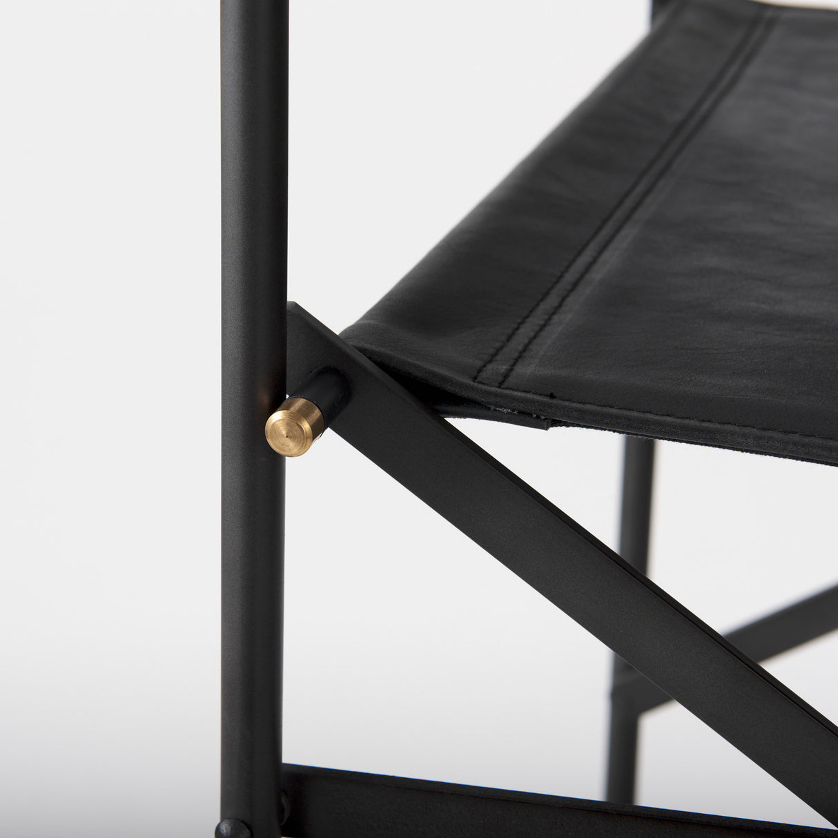Direttore 19.3L x 19.3W x 44.1H Black Leather Seat W/Black Iron Frame Bar Stool from Mercana - Luna Furniture