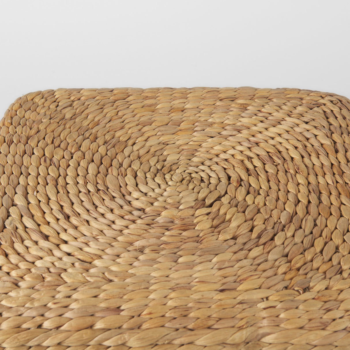 Maya 17.7L x 17.7W x 17.7H Light Brown W/Medium Brown Stripes Seagrass Square Pouf from Mercana - Luna Furniture