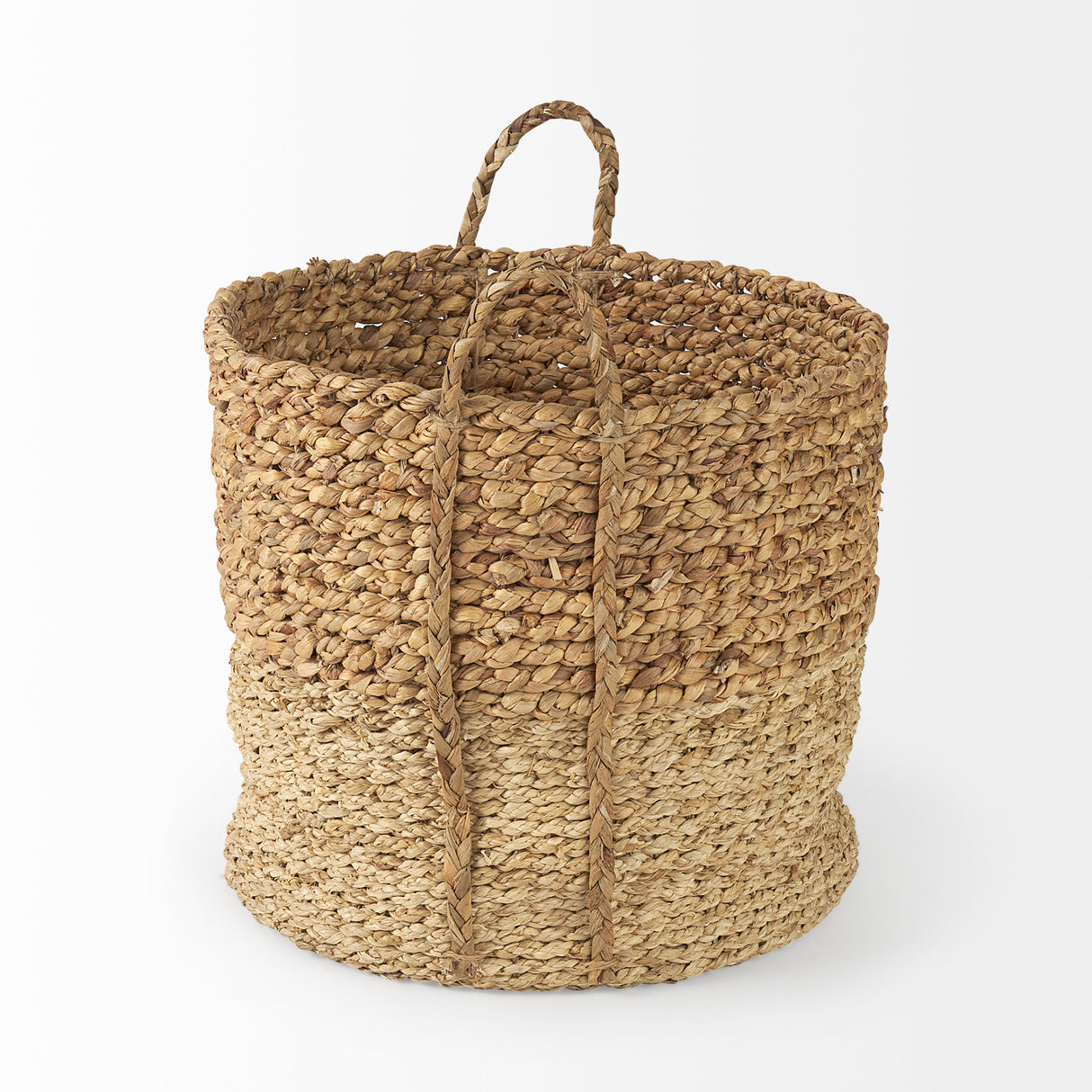 Morocco (Set of 3) Brown Two Tone Water Hyacinth and Cornhusk Round Basket W/ Handles from Mercana - Luna Furniture