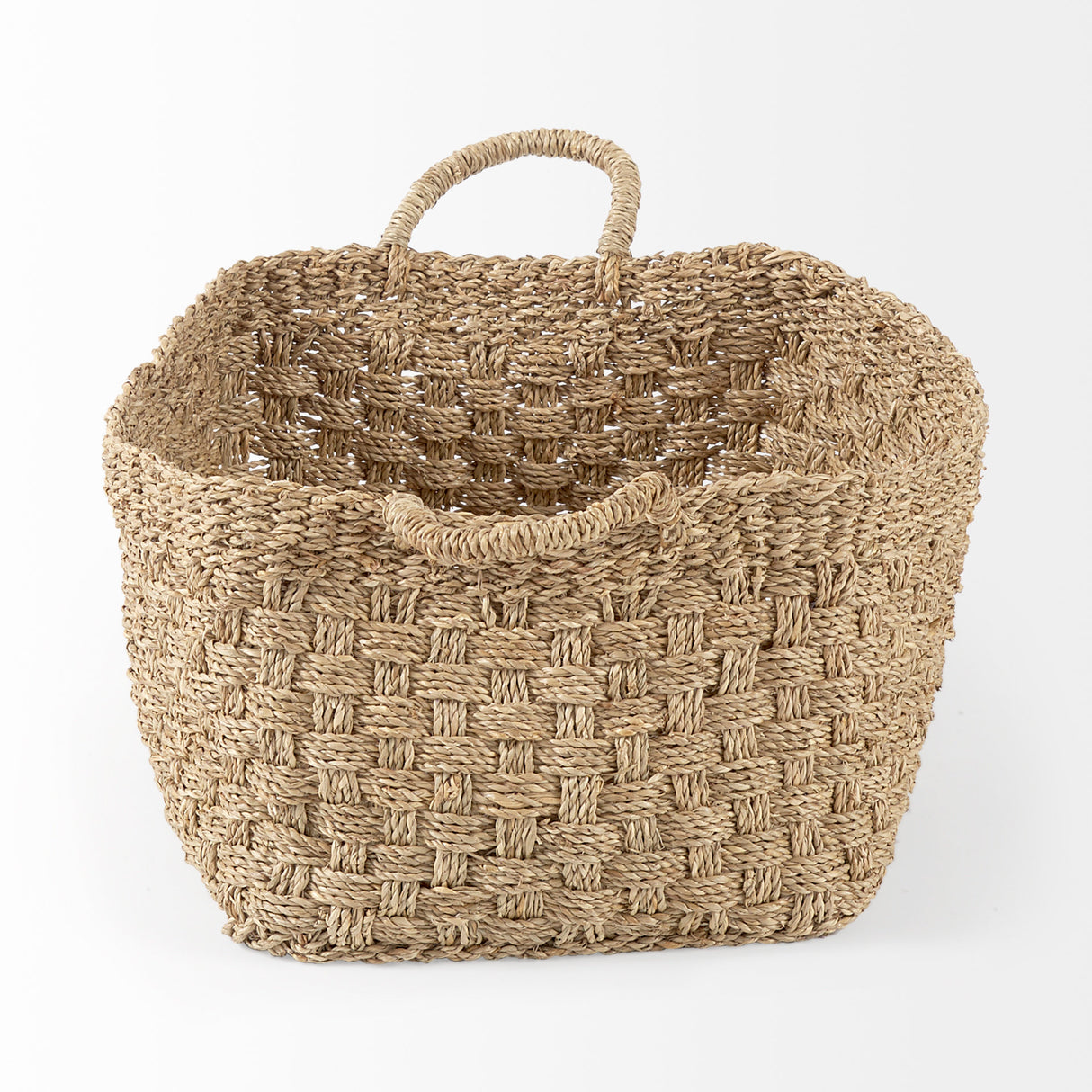Emra (Set of 3) Light Brown Seagrass Rectangular Basket W/ Handles from Mercana - Luna Furniture