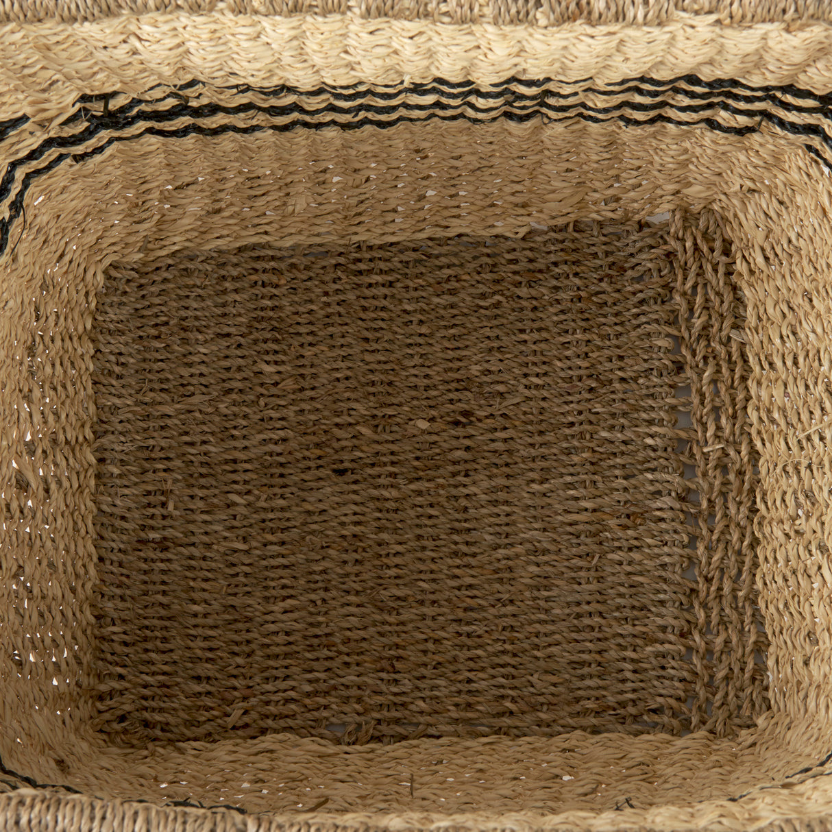 Emma (Set of 2) Light Brown Seagrass Rectangular Basket W/ Black Stripes from Mercana - Luna Furniture