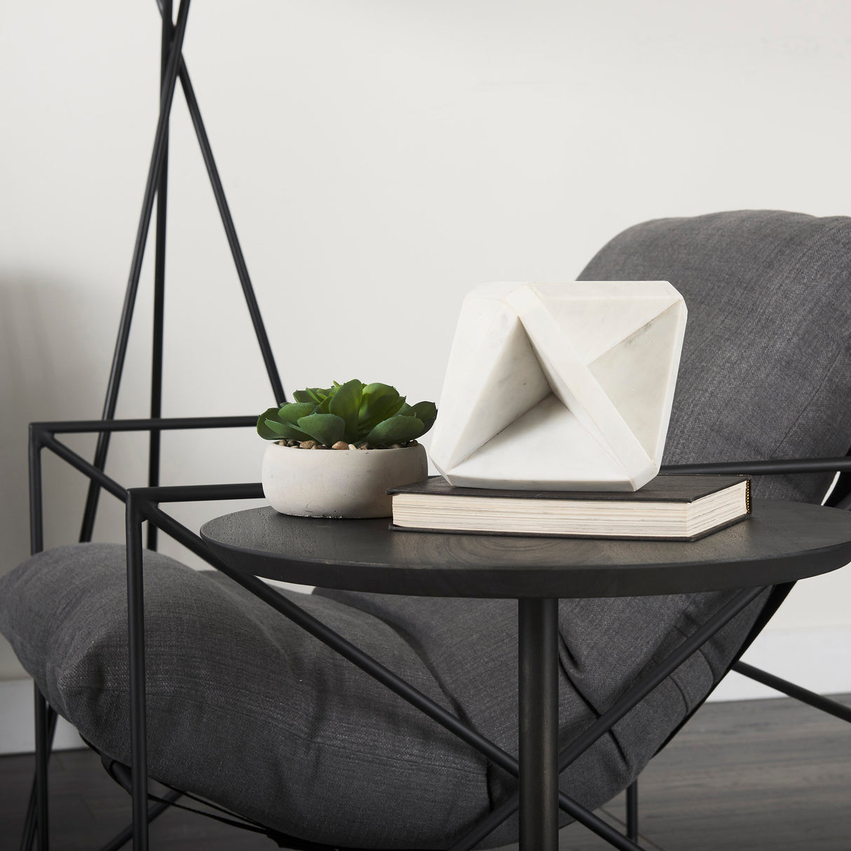 Sophia 5.5 L x 5.5 W x 8.5 H White Marble Decor Stand from Mercana - Luna Furniture