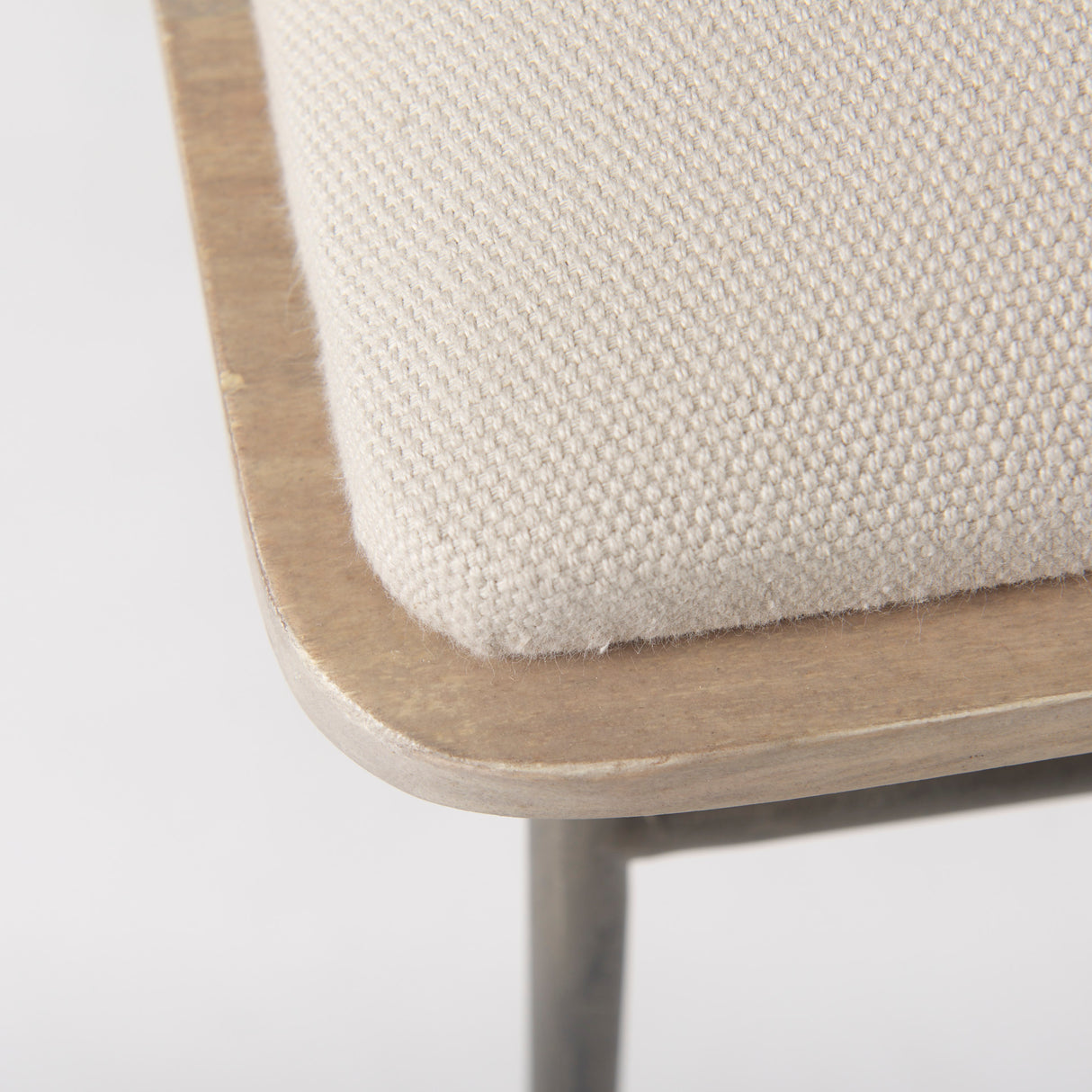 Camille 55.5L x 16.0W x 17.0H Cream Fabric Seat W/ Metal Frame Bench from Mercana - Luna Furniture