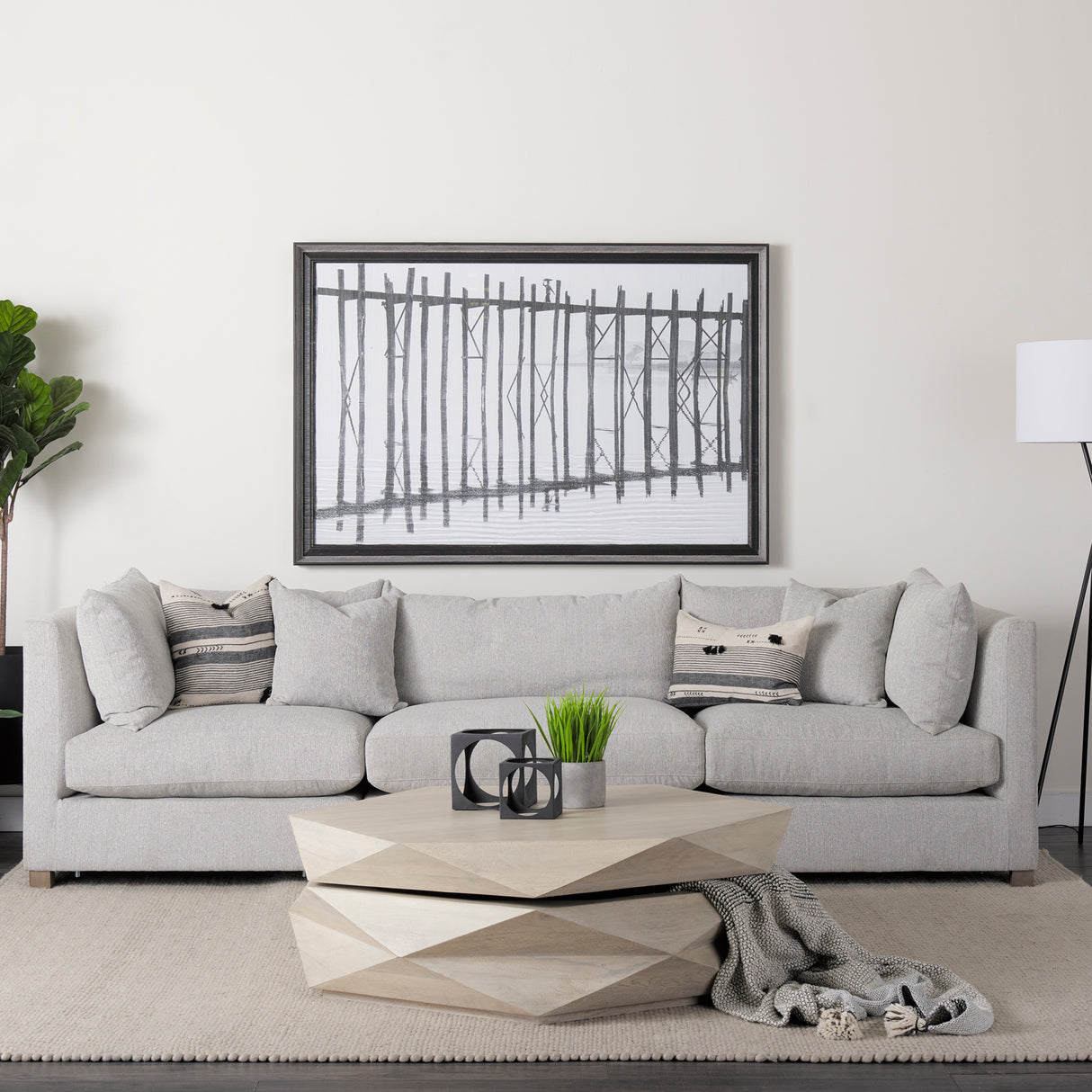 Arreto 48" Natural Solid Wood Hexagonal Storage Coffee Table from Mercana - Luna Furniture