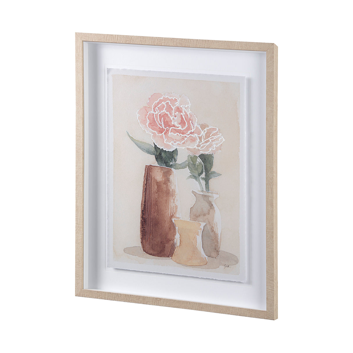 Boho Flowers I by Mercana Studio a Hand Embellished Textured Framed Art Print Matted under Glass from Mercana - Luna Furniture