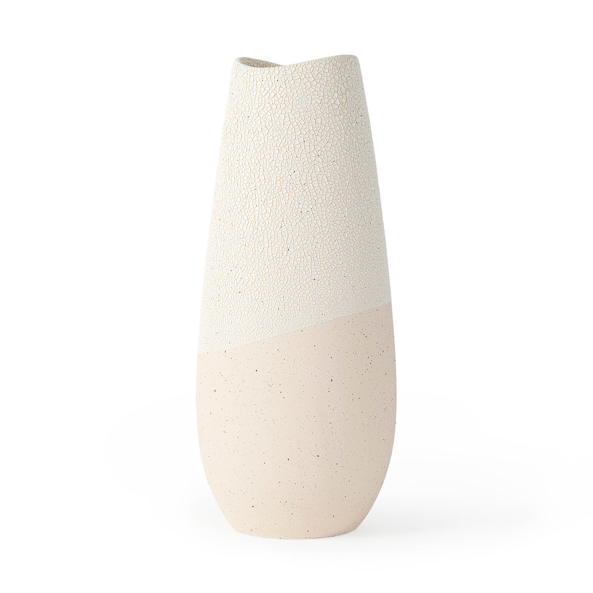 Salar 5.9L x 5.9W x 14.0H Cream Conical Crackled Ceramic Vase from Mercana - Luna Furniture