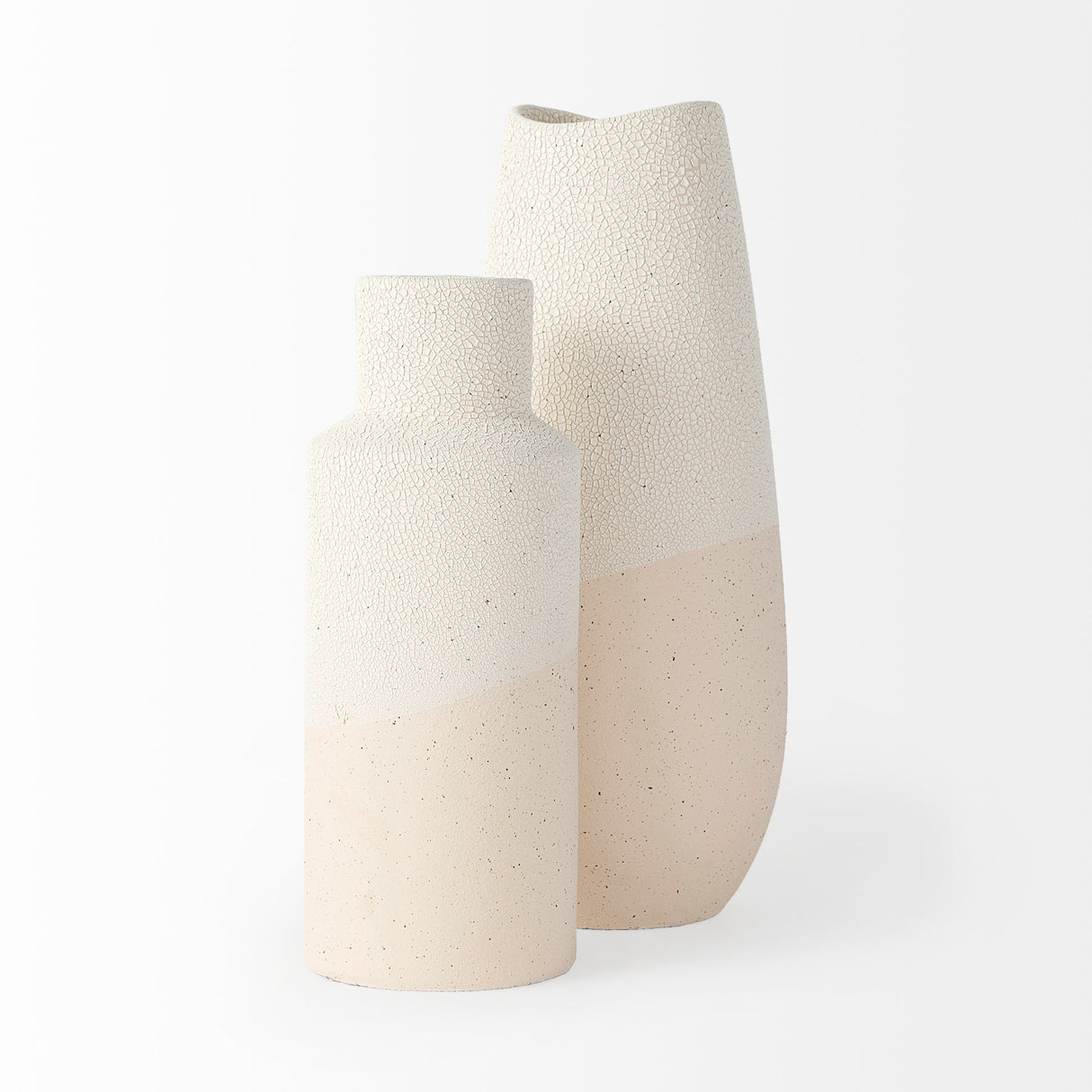 Salar 5.9L x 5.9W x 14.0H Cream Conical Crackled Ceramic Vase from Mercana - Luna Furniture