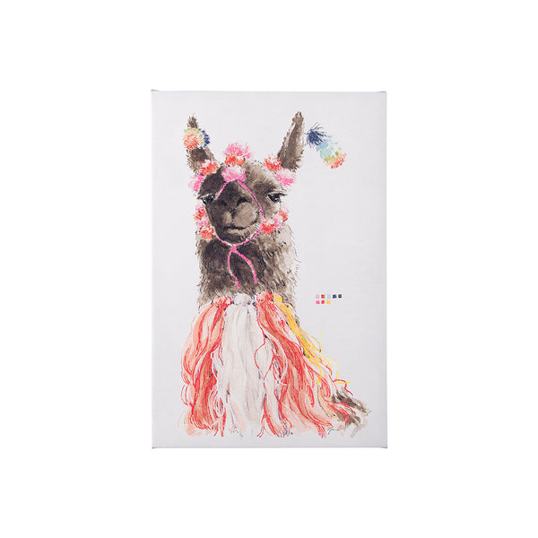 Lama II by Mercana Studio a Hand Embellished Textured Canvas