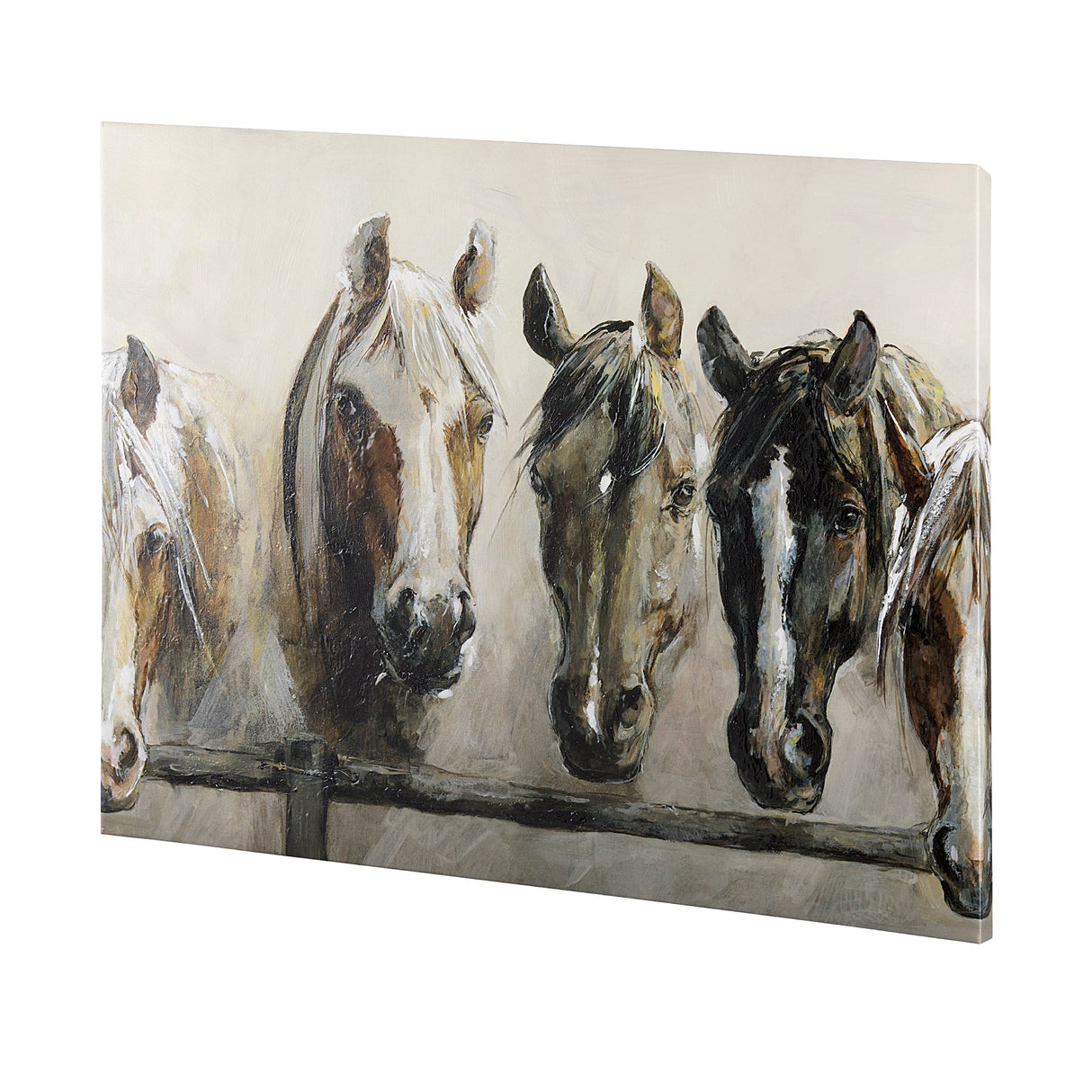 Horses by Natali a Hand Embellished Textured Canvas from Mercana - Luna Furniture