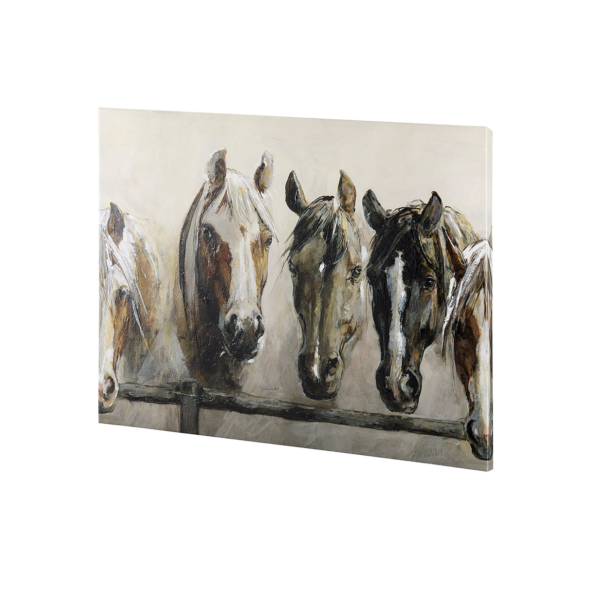 Horses by Natali a Hand Embellished Textured Canvas from Mercana - Luna Furniture