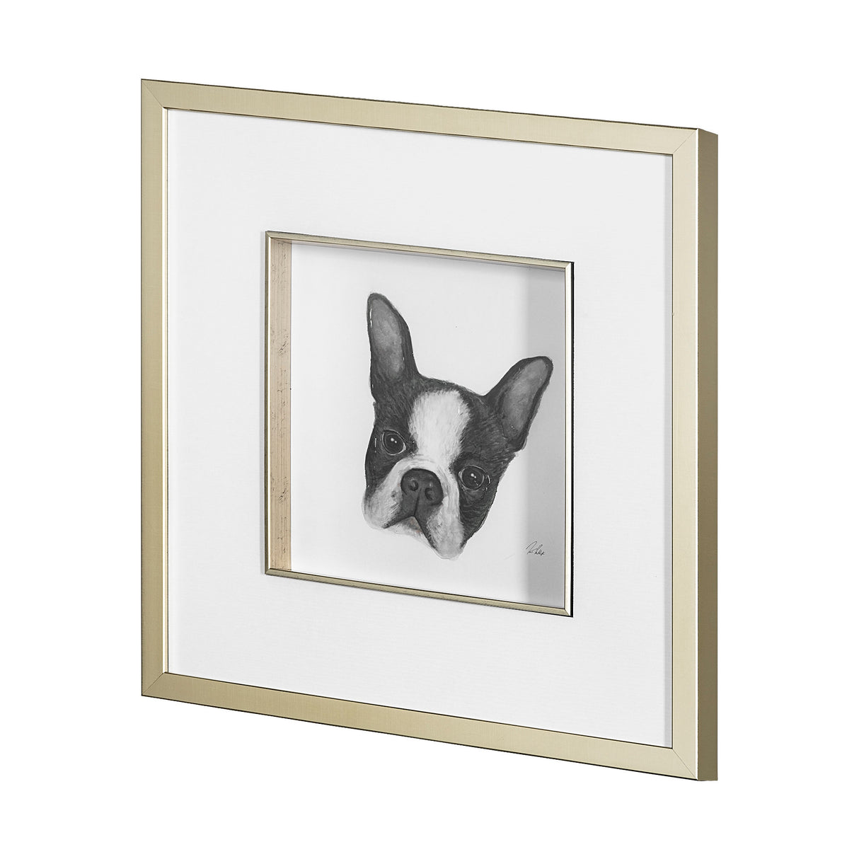 Floyd (Boston Terrier 1) by Mercana Studio Hand Embellished Framed Art Print Matted under Glass from Mercana - Luna Furniture