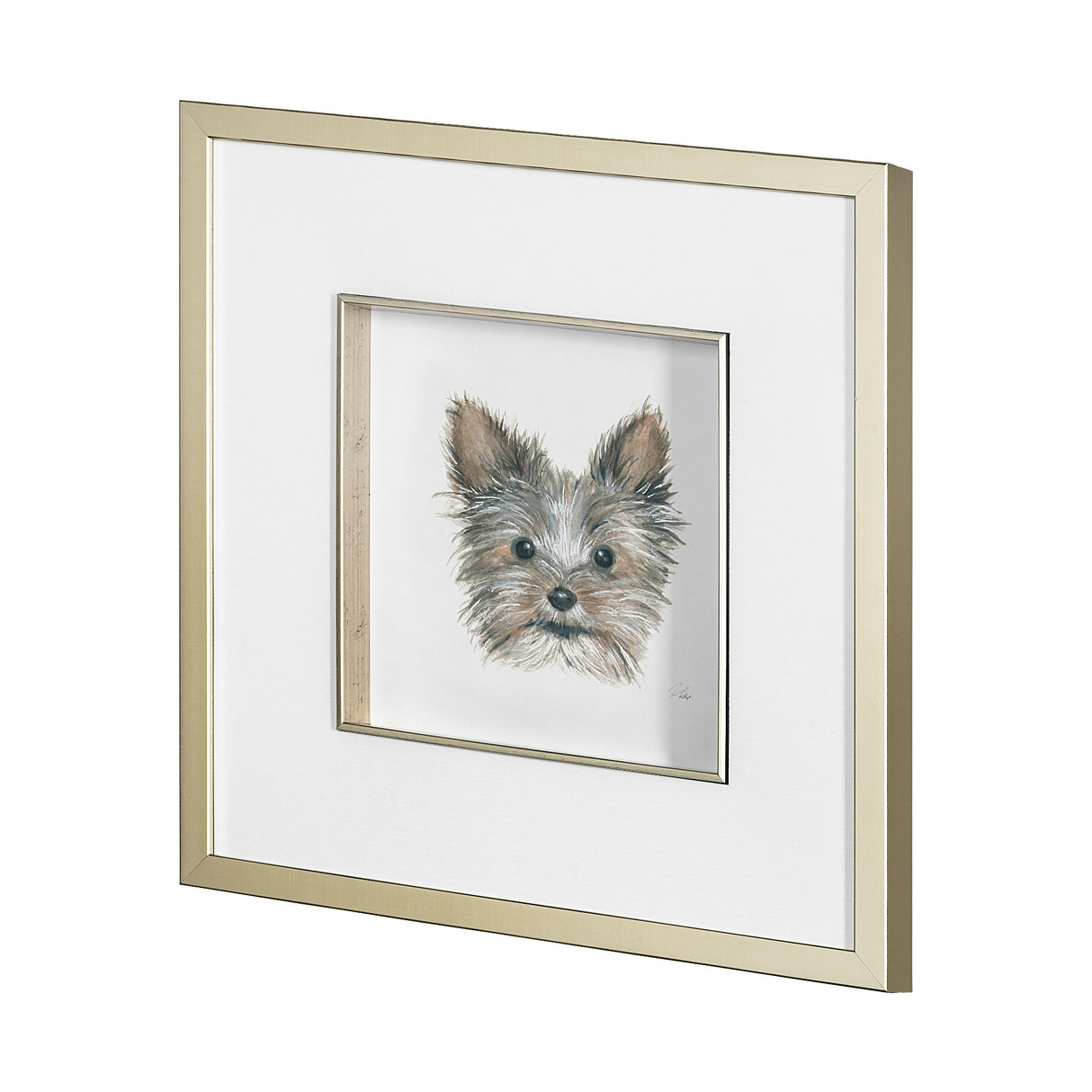 Eddie (Yorkie 1) by Mercana Studio a Hand Embellished Textured Framed Art Print Matted under Glass from Mercana - Luna Furniture