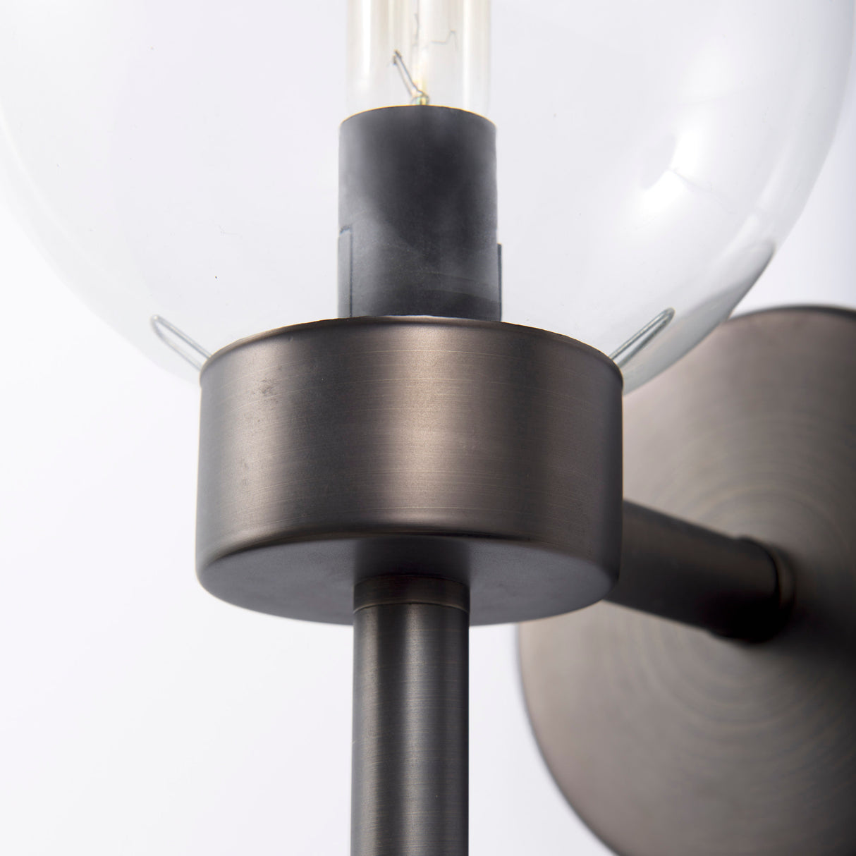 Boltern II 6x12 Black Toned Glass Globe Wall Sconce from Mercana - Luna Furniture