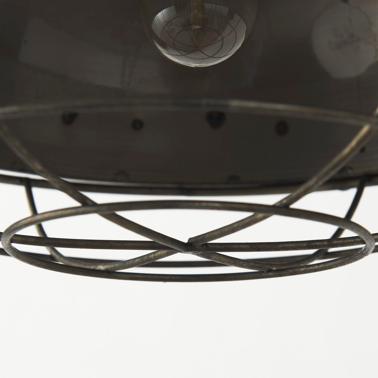 Zaio 12.5Lx 12.5W x 18.5H Weathered Antique Gold Metal Caged Bulb Pendant Light from Mercana - Luna Furniture
