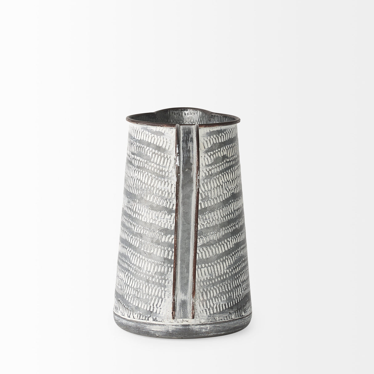 Serena I 8H Small Gray/White Textured Metal Jug from Mercana - Luna Furniture