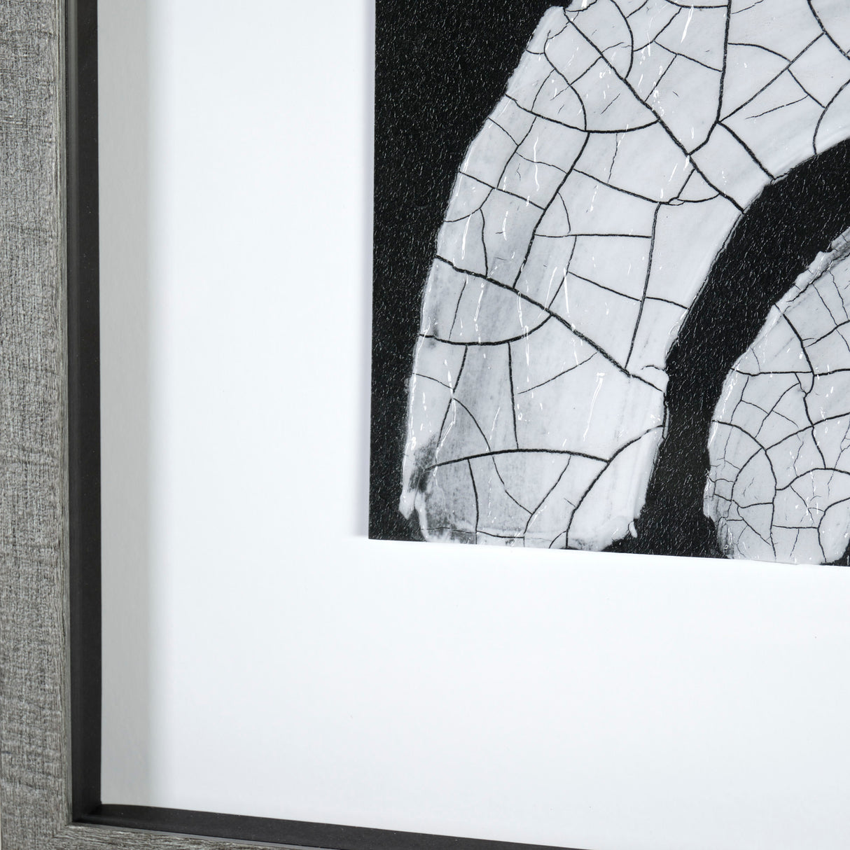 Ying (Black) by Mercana Studio a Hand Embellished Textured Framed Art Print Matted under Glass from Mercana - Luna Furniture