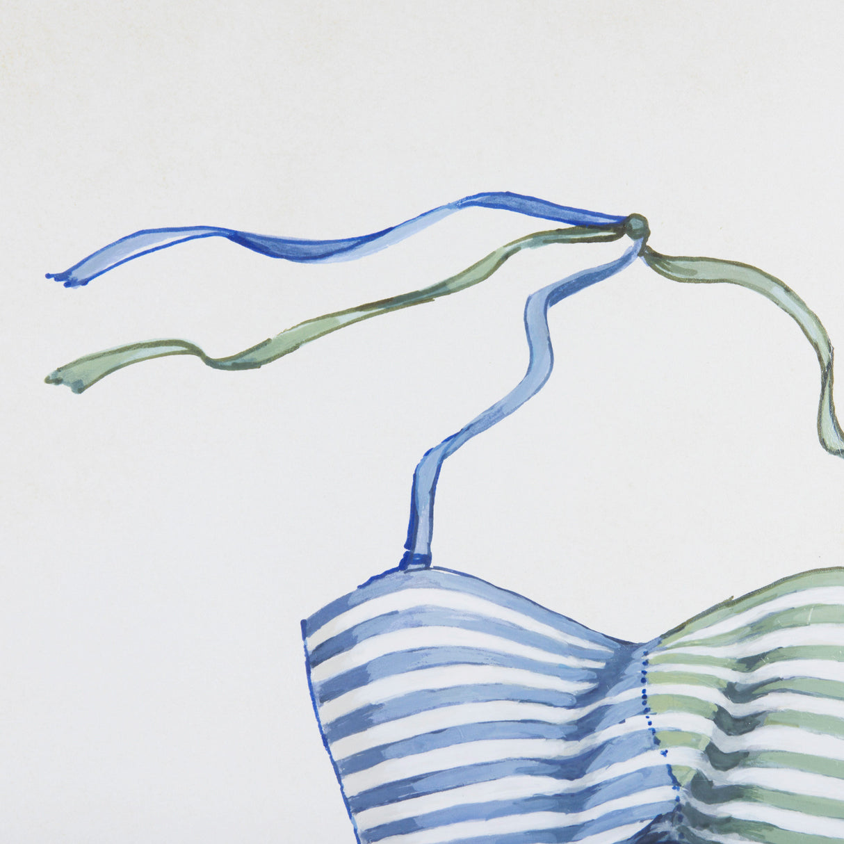 Swimsuit Blue by Mercana Studio a Hand Embellished Textured Framed Art Print Matted under Glass from Mercana - Luna Furniture