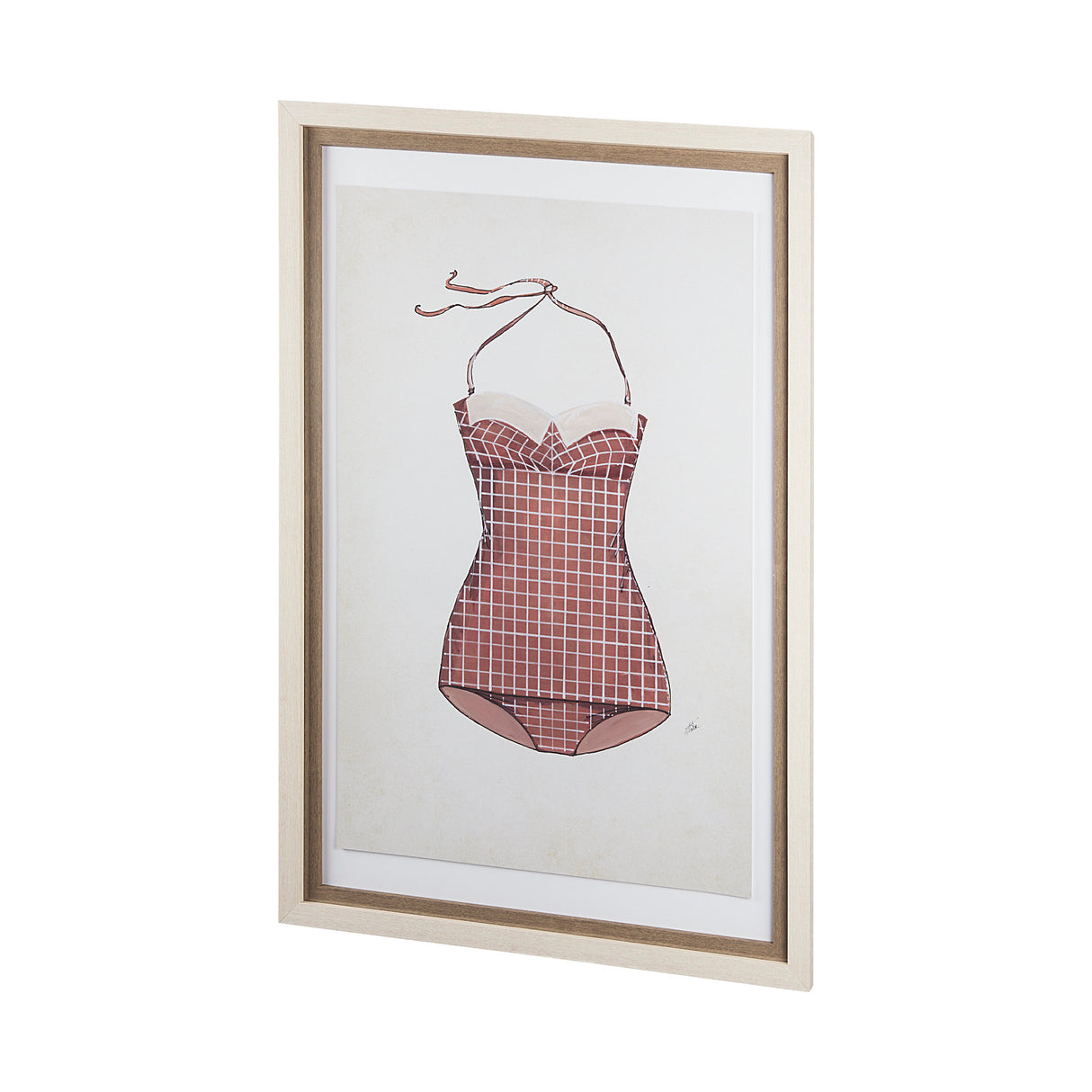 Swimsuit Pink by Mercana Studio a Hand Embellished Textured Framed Art Print Matted under Glass from Mercana - Luna Furniture