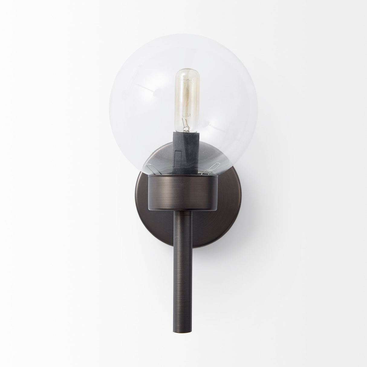 Boltern II 6x12 Black Toned Glass Globe Wall Sconce from Mercana - Luna Furniture