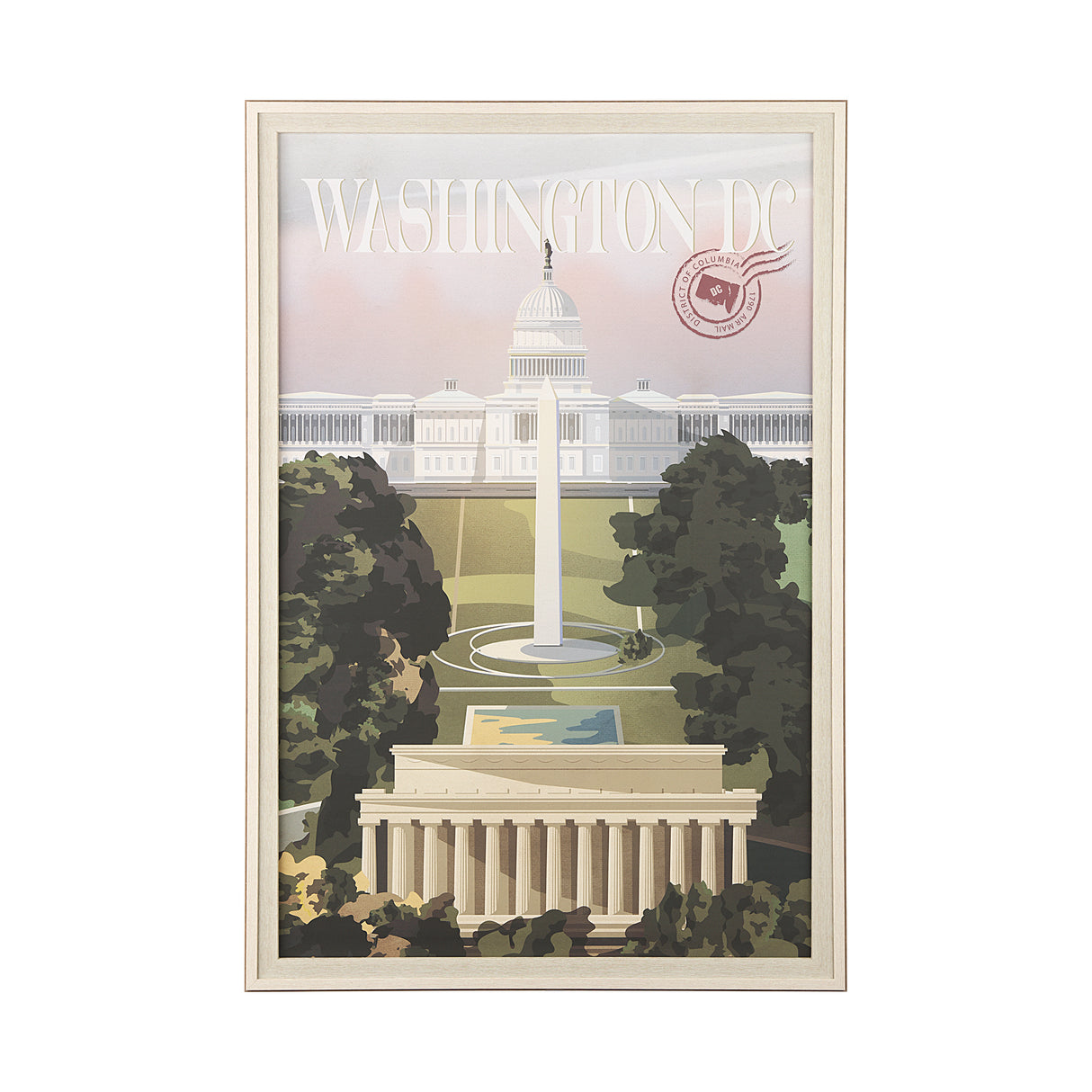 Washington DC Go USA (XL) by Mercana Studio Hand Embellished Decograph Framed Art Print under Glass from Mercana - Luna Furniture