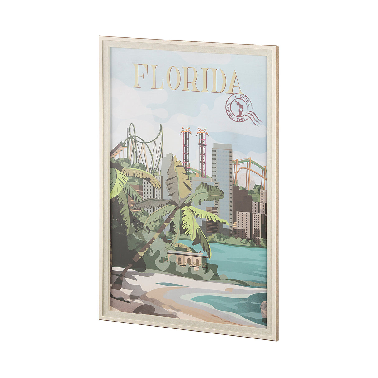 Florida Go USA (XL) by Mercana Studio a Hand Embellished Decograph Framed Art Print under Glass from Mercana - Luna Furniture