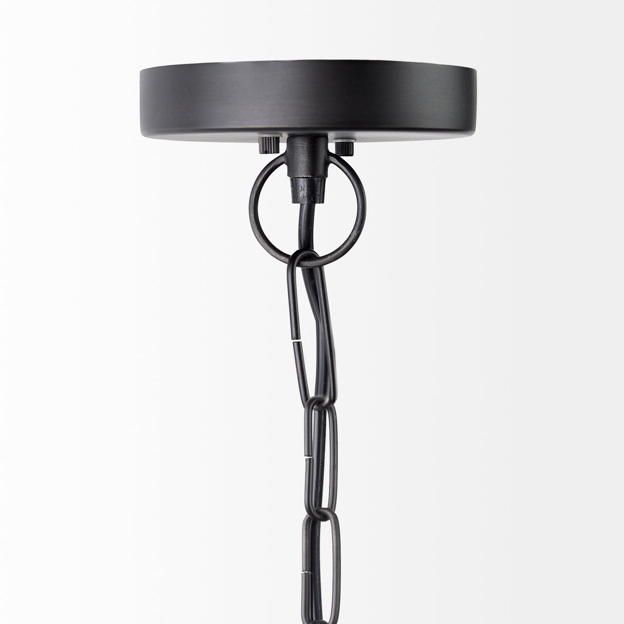 Leighton II 15x20 Black Metal Spherical Pendant Light from Mercana - Luna Furniture
