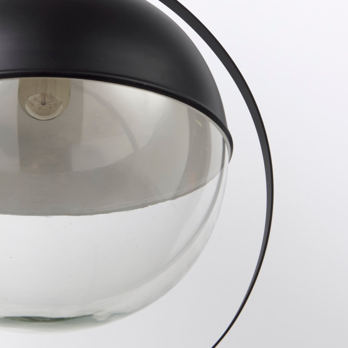 Leighton II 15x20 Black Metal Spherical Pendant Light from Mercana - Luna Furniture