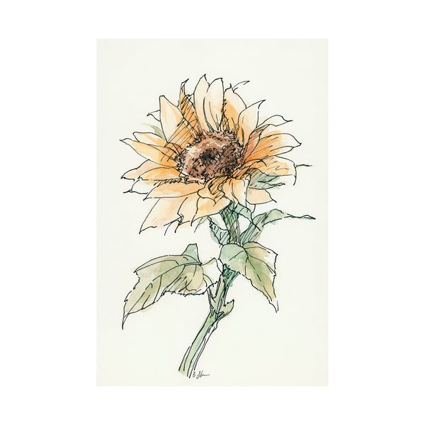 Sunflower II by Mercana Studio a Hand Embellished Textured Canvas