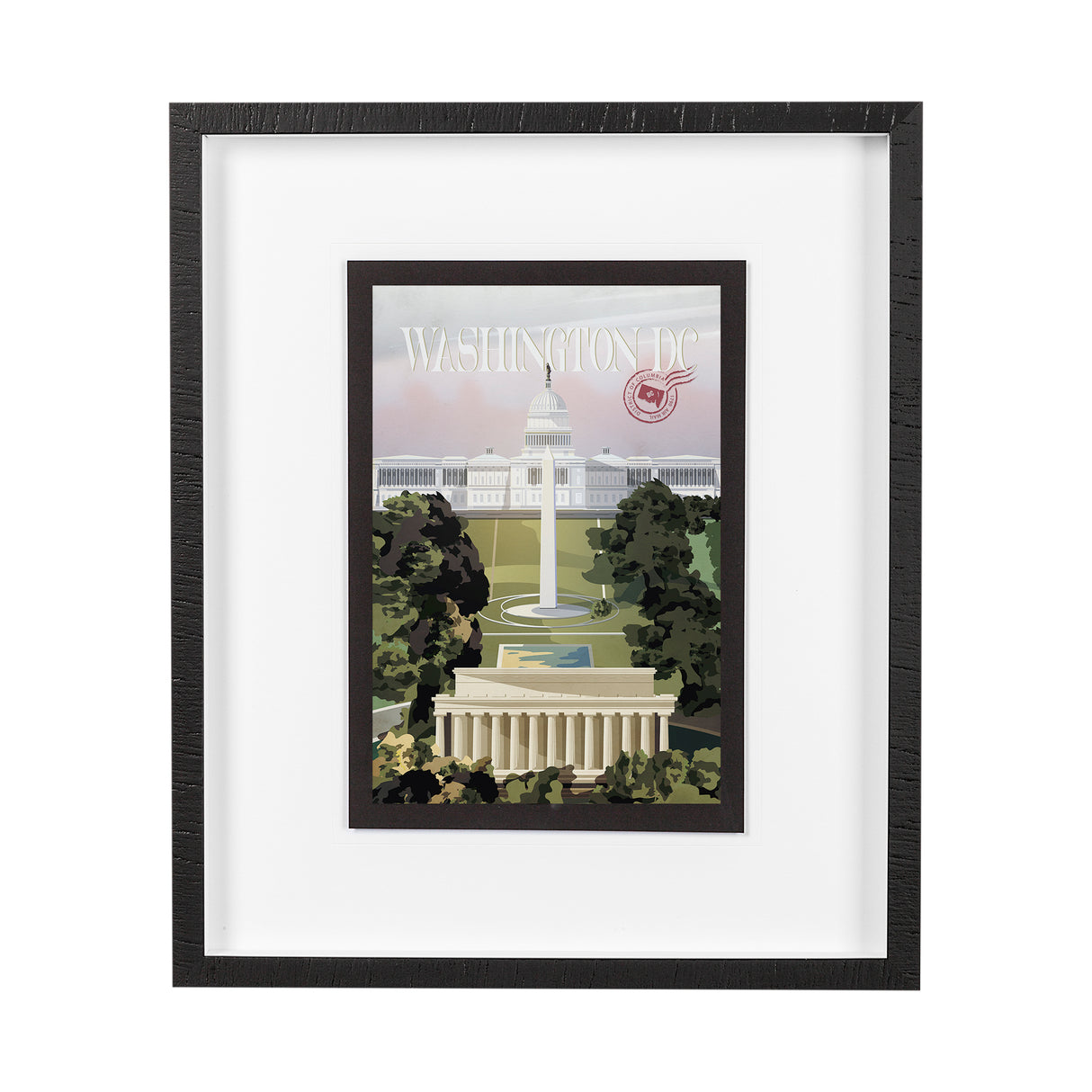 Washington DC Go USA (M) by Mercana Studio a Framed Art Print Matted under Glass from Mercana - Luna Furniture
