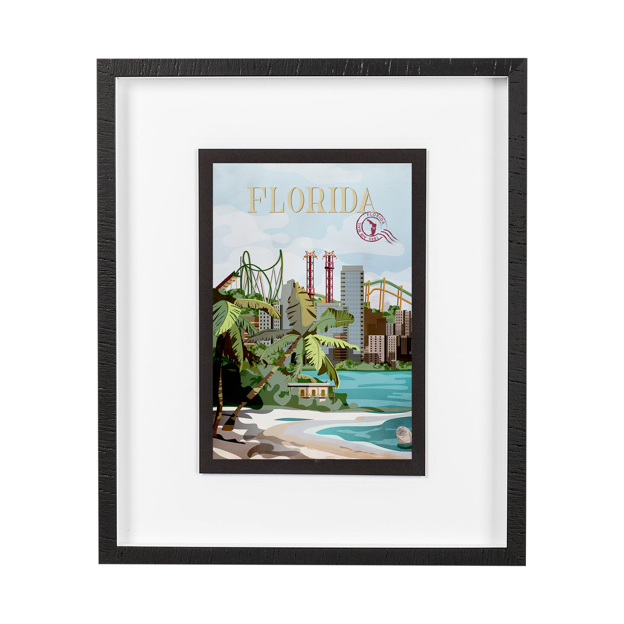 Florida Go USA (M) by Mercana Studio a Framed Art Print Matted under Glass from Mercana - Luna Furniture