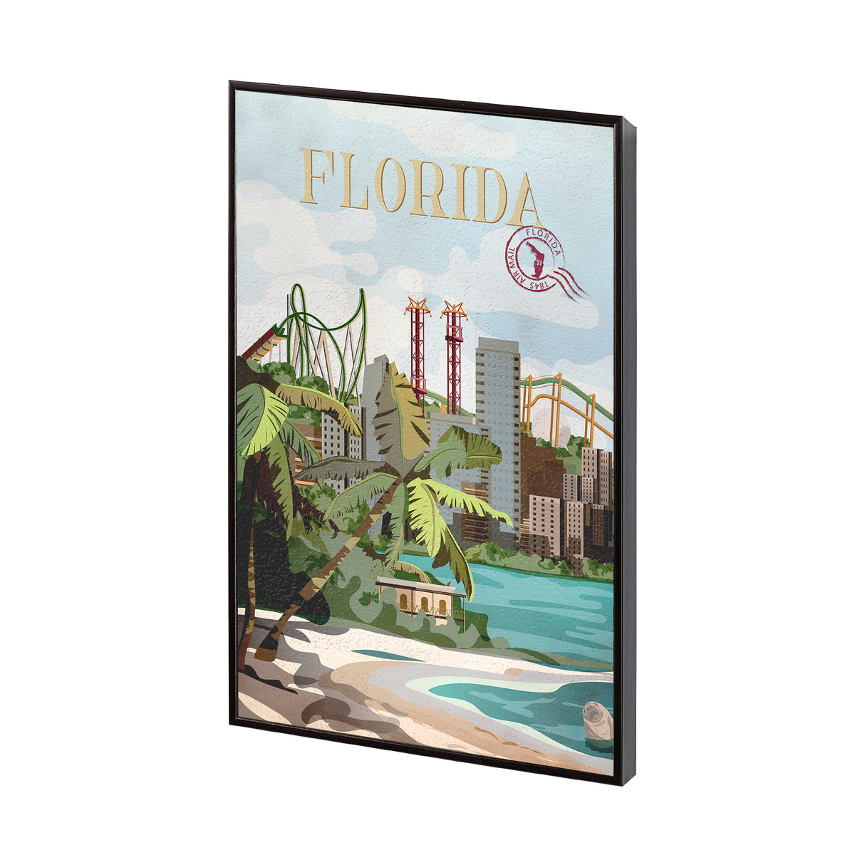Florida Go USA (SM) by Mercana Studio a Hand Embellished Decograph Framed Art Print from Mercana - Luna Furniture