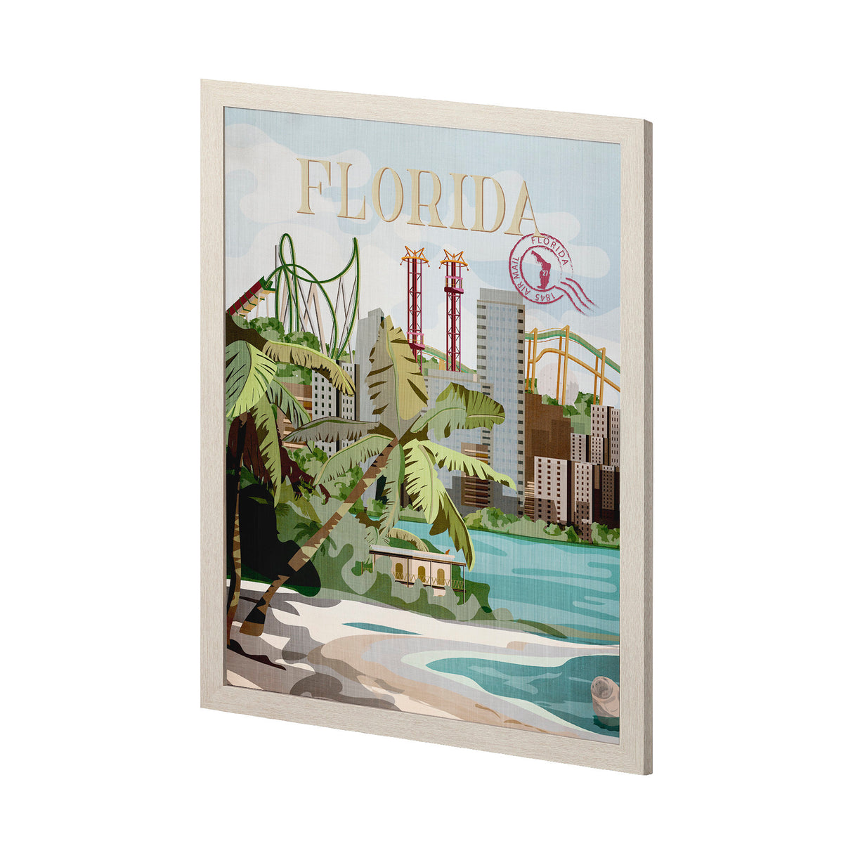 Florida Go USA (L) by Mercana Studio a Hand Embellished Decograph Framed Art Print from Mercana - Luna Furniture