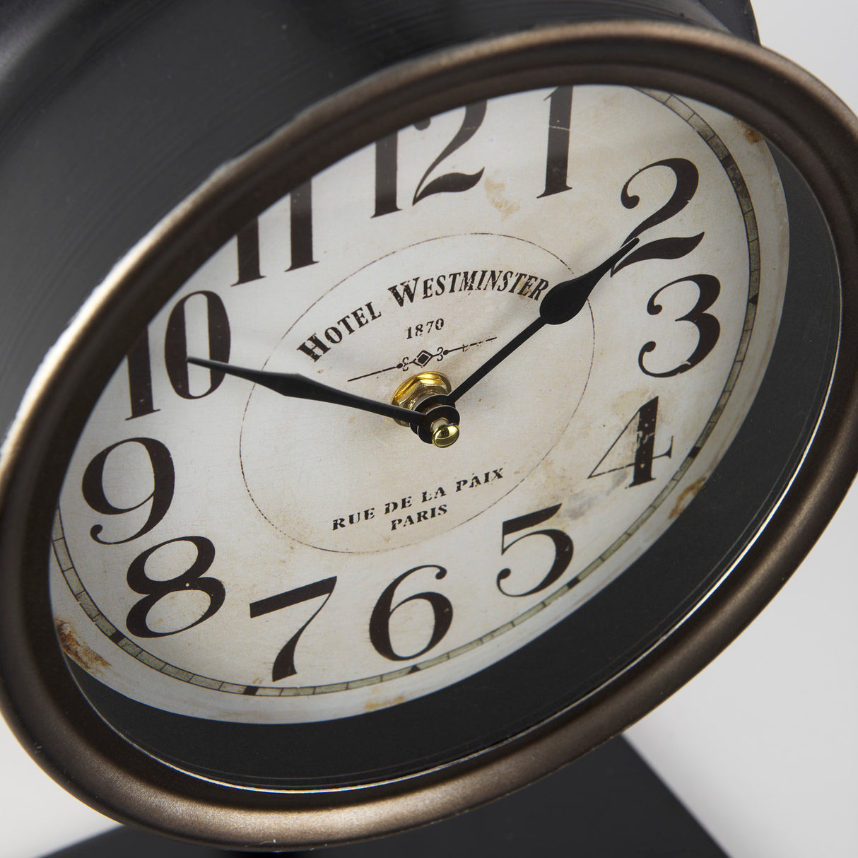 Taxz Metallic Brown Metal Hanging Table Clock from Mercana - Luna Furniture