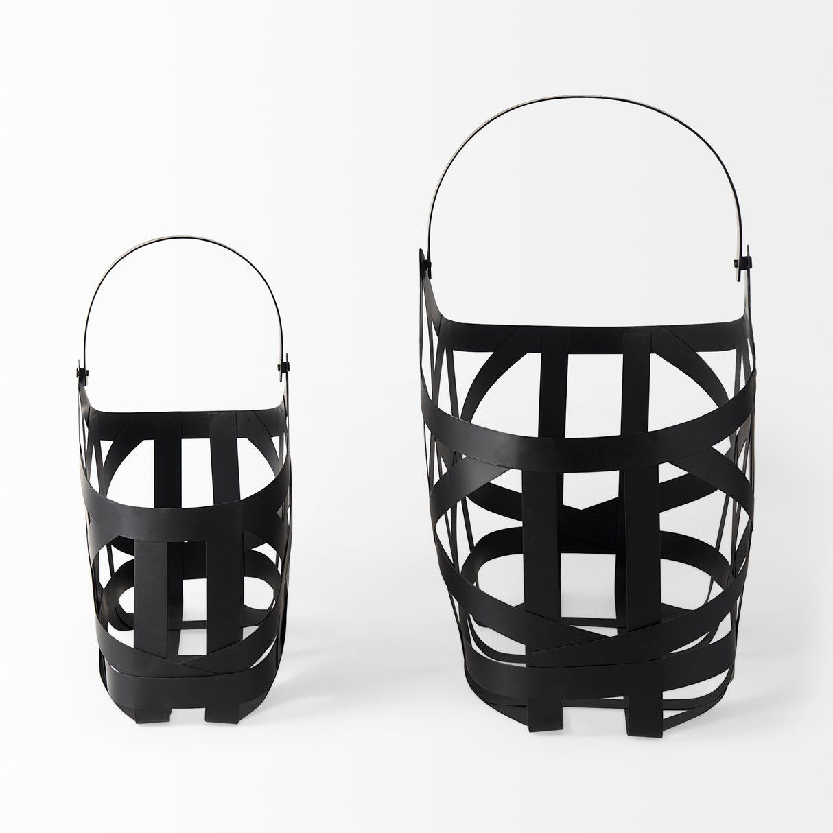 Tyrell (Set of 2) 23L x 11W; 18L x 8W Black Iron Metal Baskets from Mercana - Luna Furniture