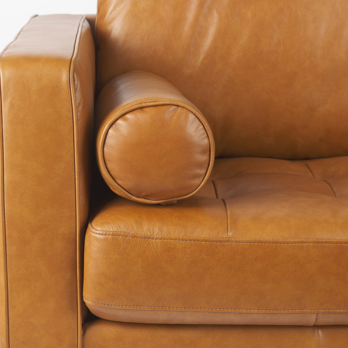 Svend 65.0L x 38.0W x 34.0H Tan Leather Love Seat Sofa from Mercana - Luna Furniture