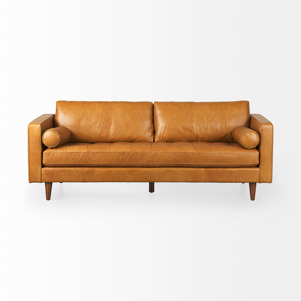 Svend 88.0L x 38.0W x 34.0H Tan Leather Sofa from Mercana - Luna Furniture