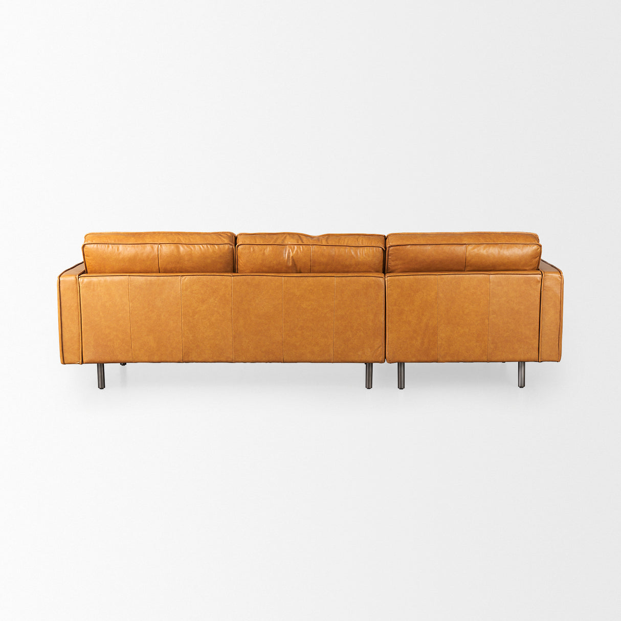 D'Arcy 111"L x 70"D x 33"H Tan Leather Left Chaise Sectional from Mercana - Luna Furniture