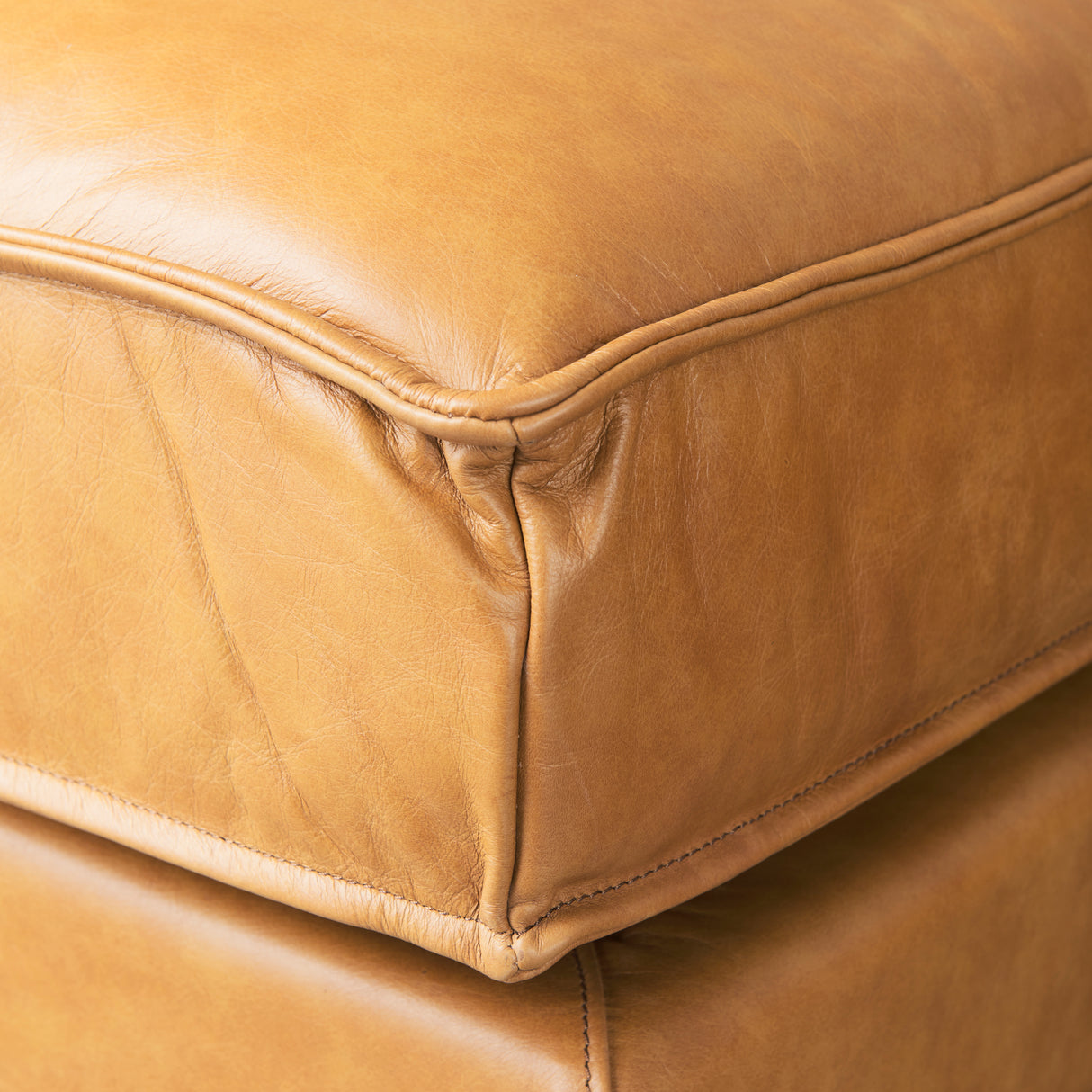 D'Arcy 111"L x 70"D x 33"H Tan Leather Left Chaise Sectional from Mercana - Luna Furniture