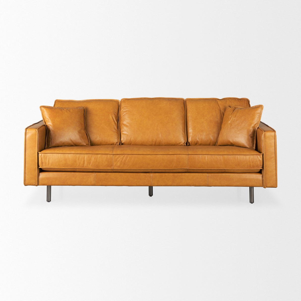 D'Arcy 88.0L x 37.0W x 34.0H Tan Leather Sofa from Mercana - Luna Furniture