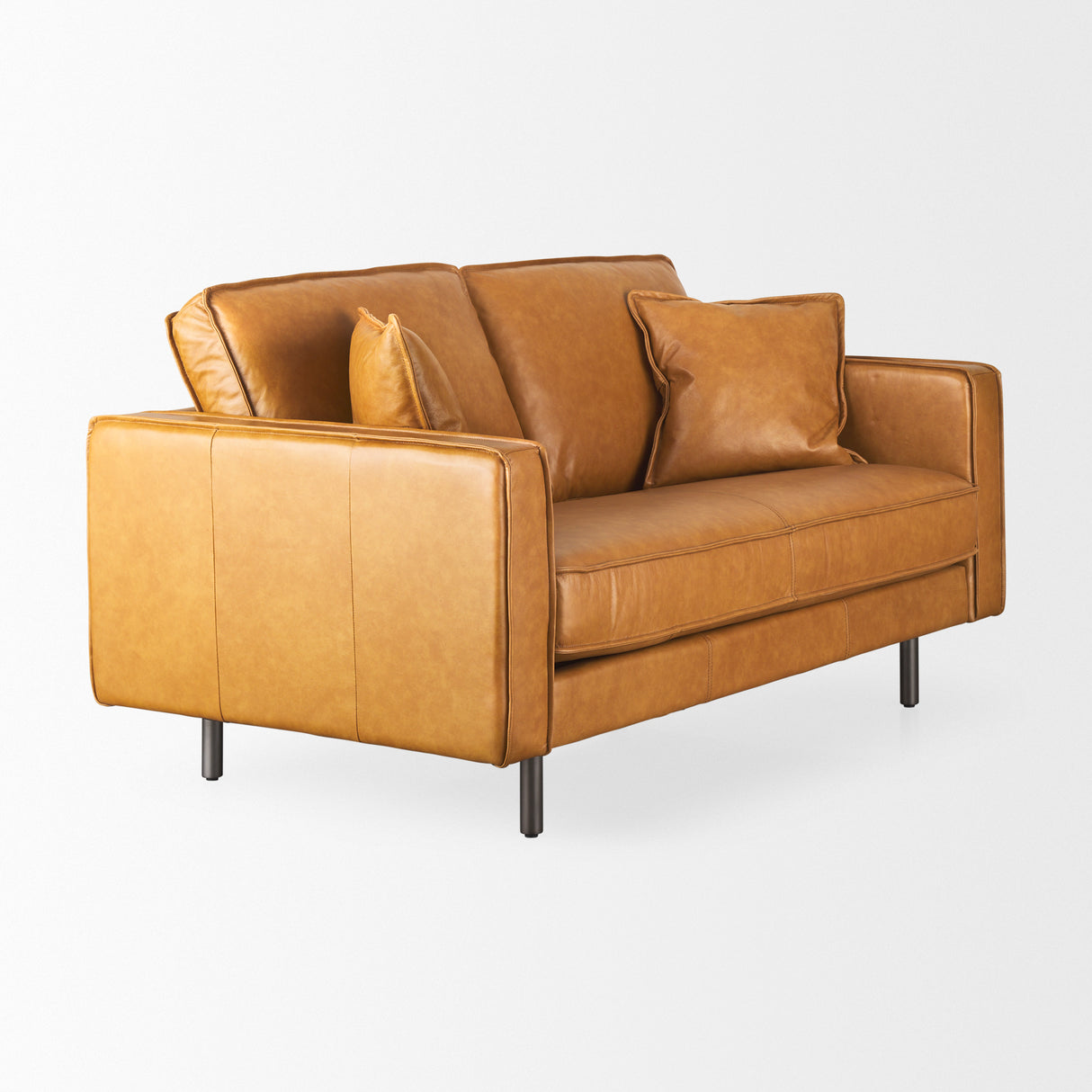 D'Arcy 65.0L x 37.0W x 34.0H Tan Leather Love Seat from Mercana - Luna Furniture