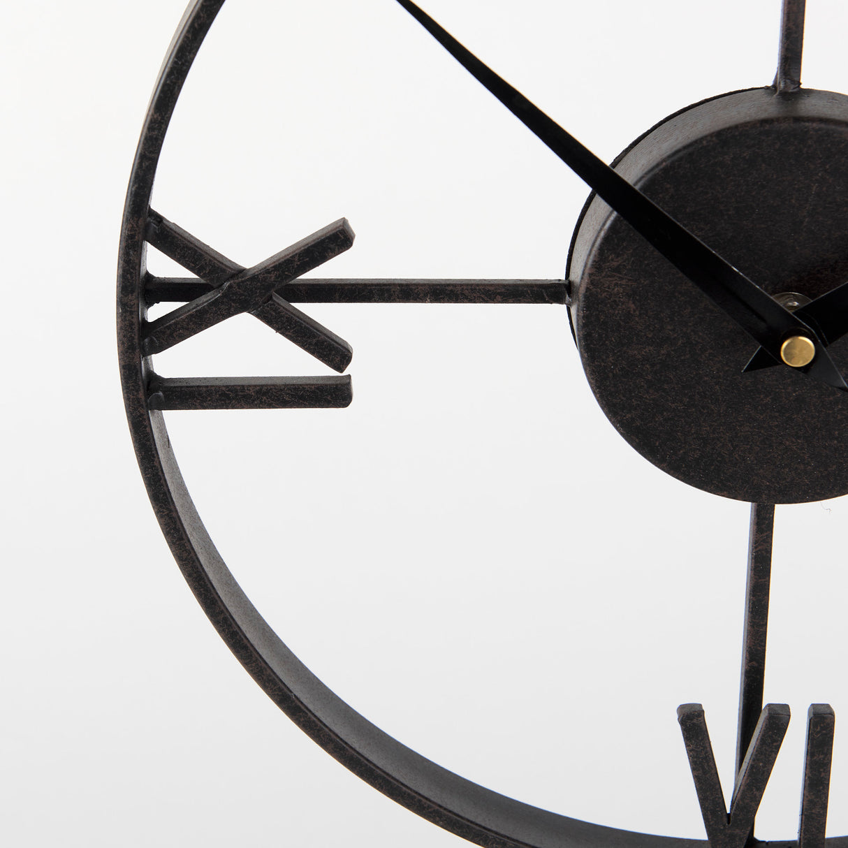 Oris Black Metal/Wood Open Frame Table Clock from Mercana - Luna Furniture