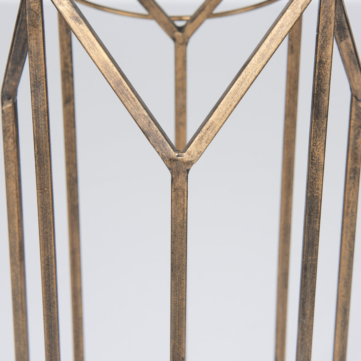 Ivy Small Gold Metal Geometric Cage Candle Holder Lantern from Mercana - Luna Furniture