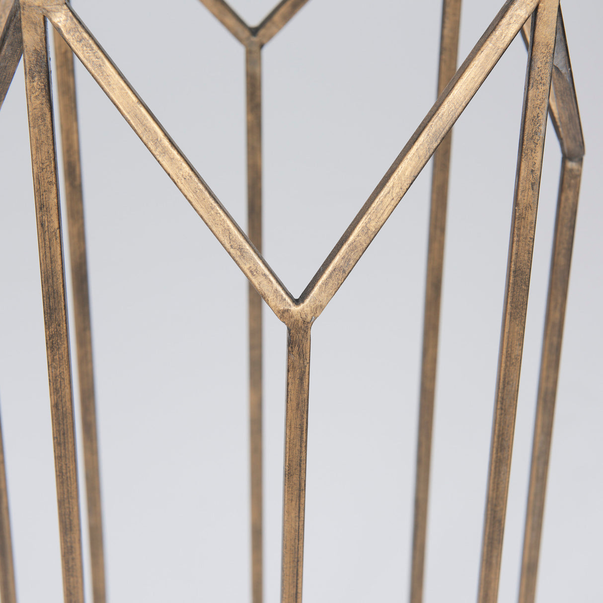 Ivy Large Gold Metal Geometric Cage Candle Holder Lantern from Mercana - Luna Furniture
