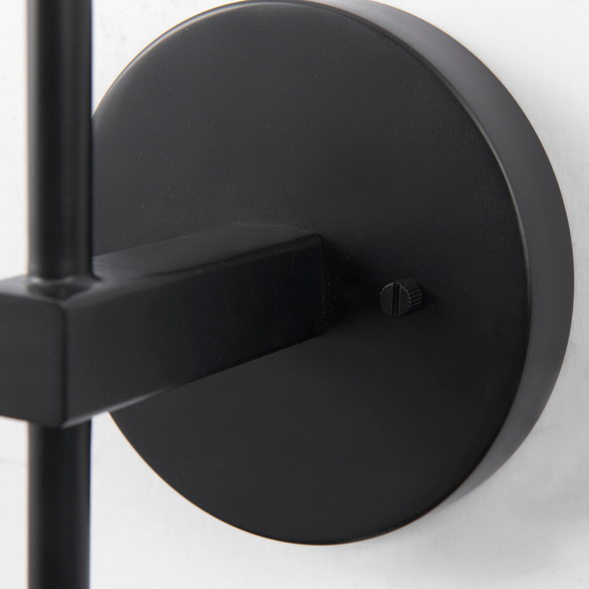 Clyde 6.0L x 8.0W x 37.0H Matte Black W/Glass Round Wall Sconce from Mercana - Luna Furniture