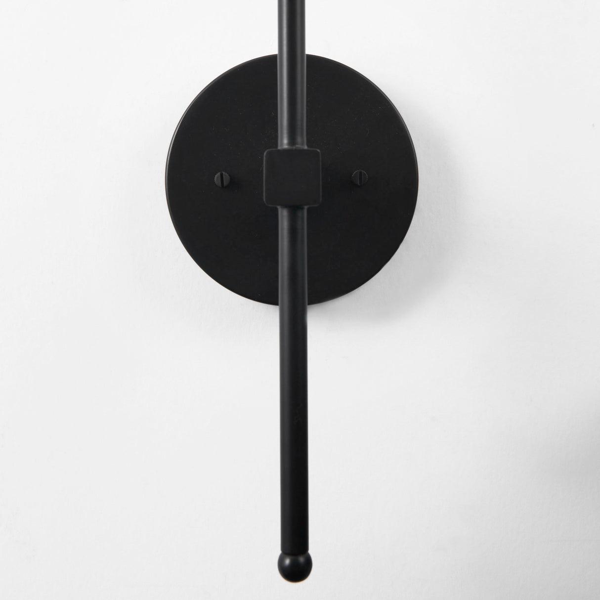 Clyde 6.0L x 8.0W x 37.0H Matte Black W/Glass Round Wall Sconce from Mercana - Luna Furniture