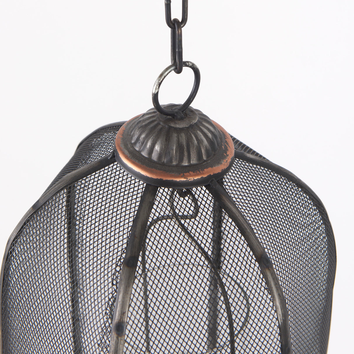 Jutland Set of Three Black Metal Bird Cage Candle Holder Lanterns from Mercana - Luna Furniture